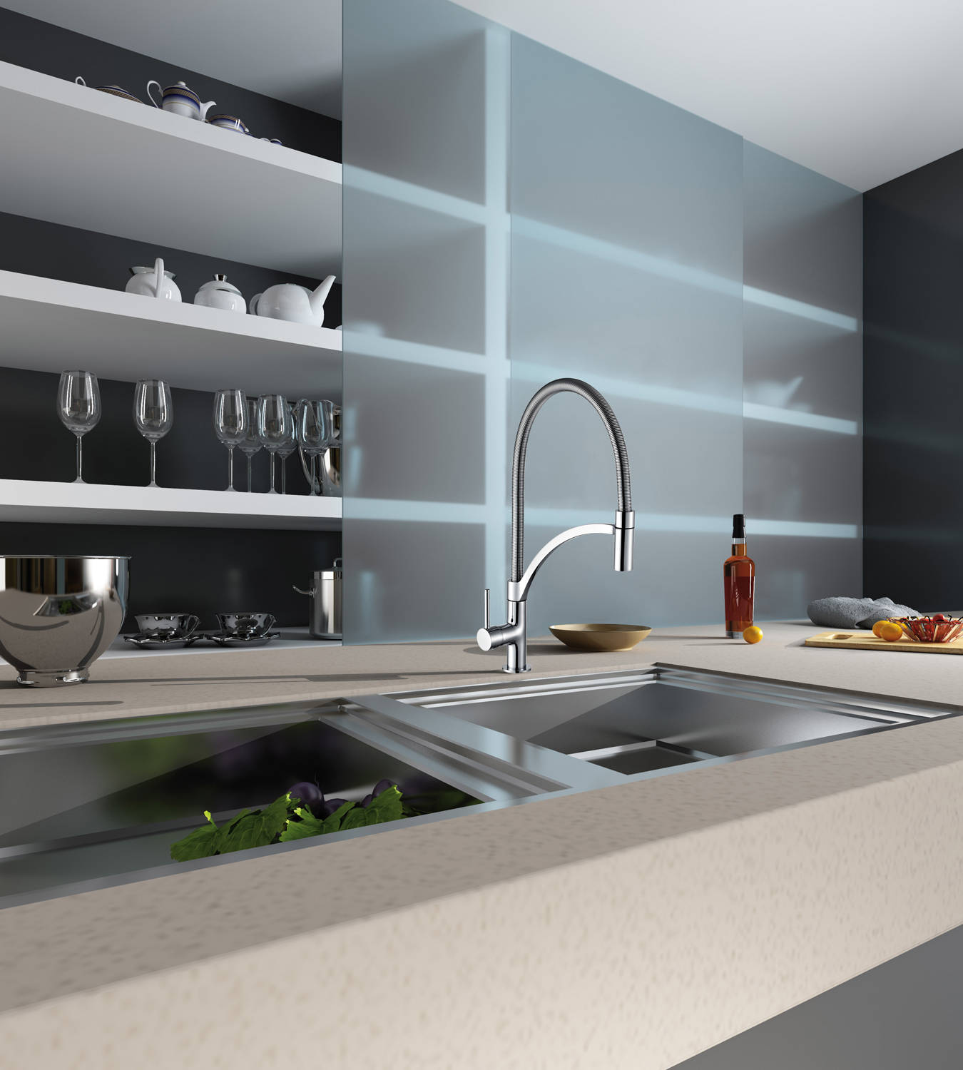 Смесител за кухня с изтеглящ се чучур DESIGN CHROME GME Spain